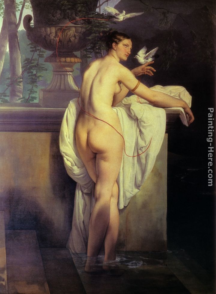 Venus Playing with Two Doves painting - Francesco Hayez Venus Playing with Two Doves art painting